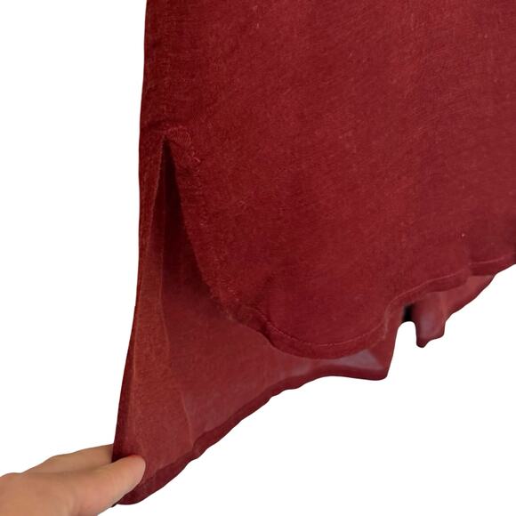 Isabel Marant Maroon Red Burgundy Long Sleeve V-Neck Split Hem Tunic Dress sz M - Picture 9 of 12
